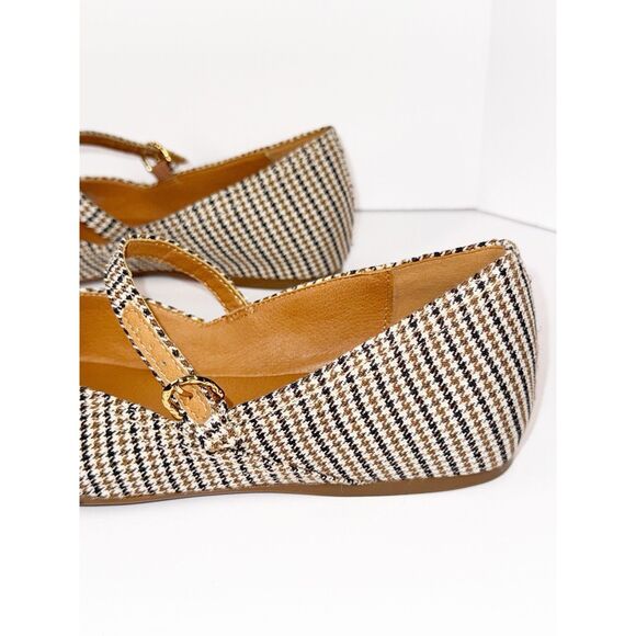 Lucky Brand Mary Jane Flats Pointed Toe Plaid Strap Preppy Comfort Y2K Size 10 - Picture 14 of 16